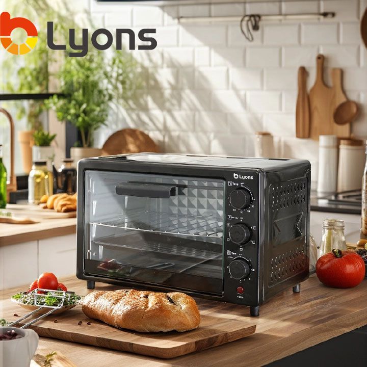 LYONS 20L Electric Rotisserie Oven Grill with Pan for Kitchen Appliances