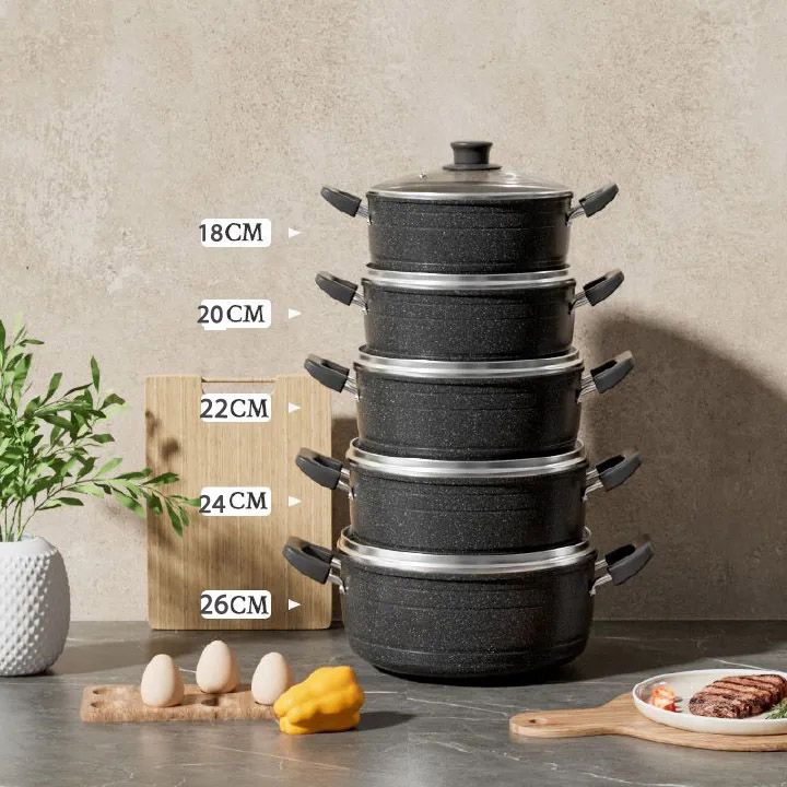 Jamespot 11-Piece Die-Cast Non-stick Cookware Set with Induction Pots & Pan