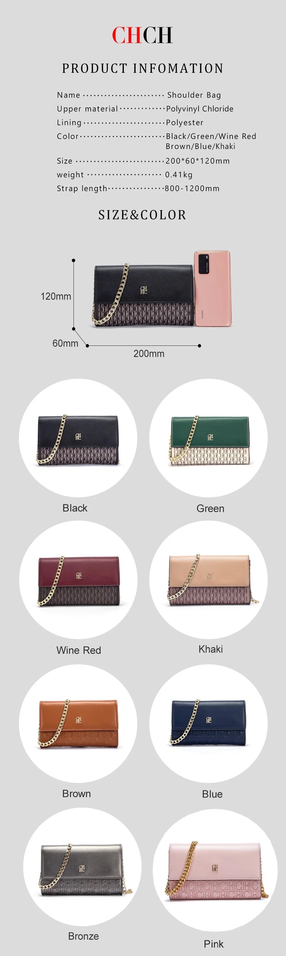 Minimalist Fashionable Exquisite Women's Shoulder Bag with Chain Shoulder Strap Design Versatile for Commuting and Gatherings