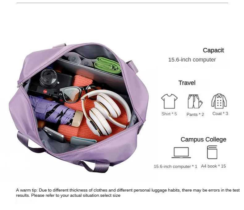 Universal wheel expandable luggage Large capacity dry and wet separation storage travel fitness bag  lightweight luggage