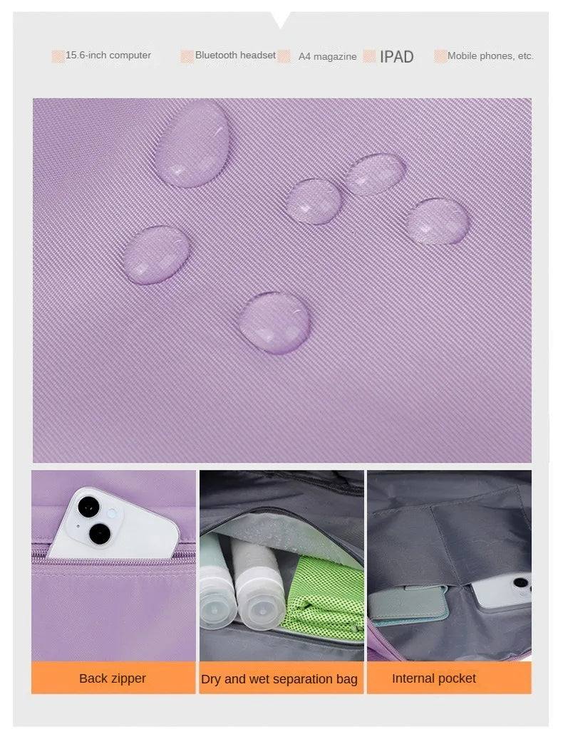 Universal wheel expandable luggage Large capacity dry and wet separation storage travel fitness bag  lightweight luggage