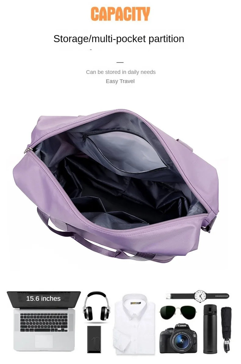 Universal wheel expandable luggage Large capacity dry and wet separation storage travel fitness bag  lightweight luggage