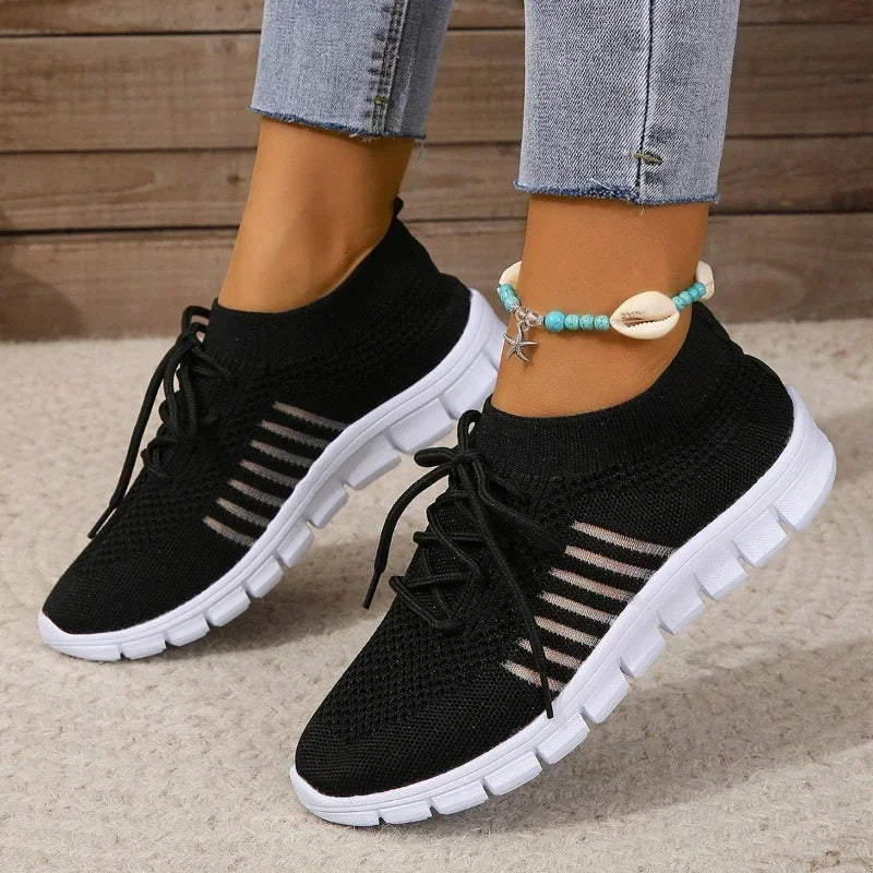 Summer Women Mesh Breathable Casual Shoes Woman Slip on Lightweight Sneakers Girl Lace Up Fashion Comfortable Walking Shoes