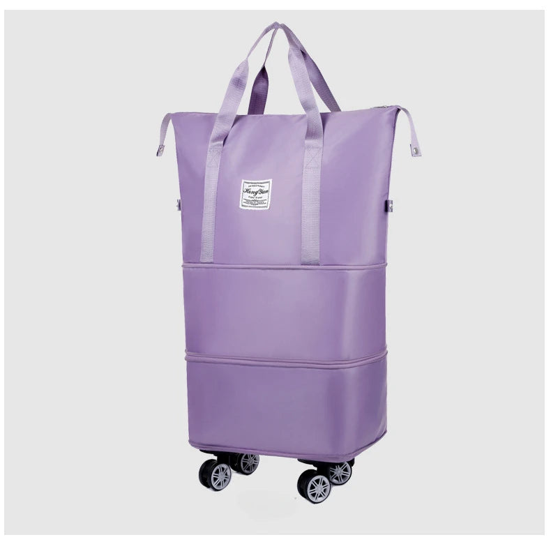Universal wheel expandable luggage Large capacity dry and wet separation storage travel fitness bag  lightweight luggage