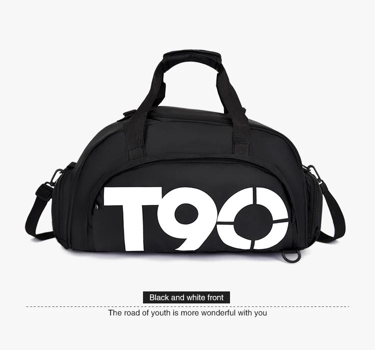 TINSOL T90 Travel Duffle Gym Backpack Women Fitness Boston Luggage Handbag Sports Shoe Shoulder Weekend Big Tote Train Bag Man