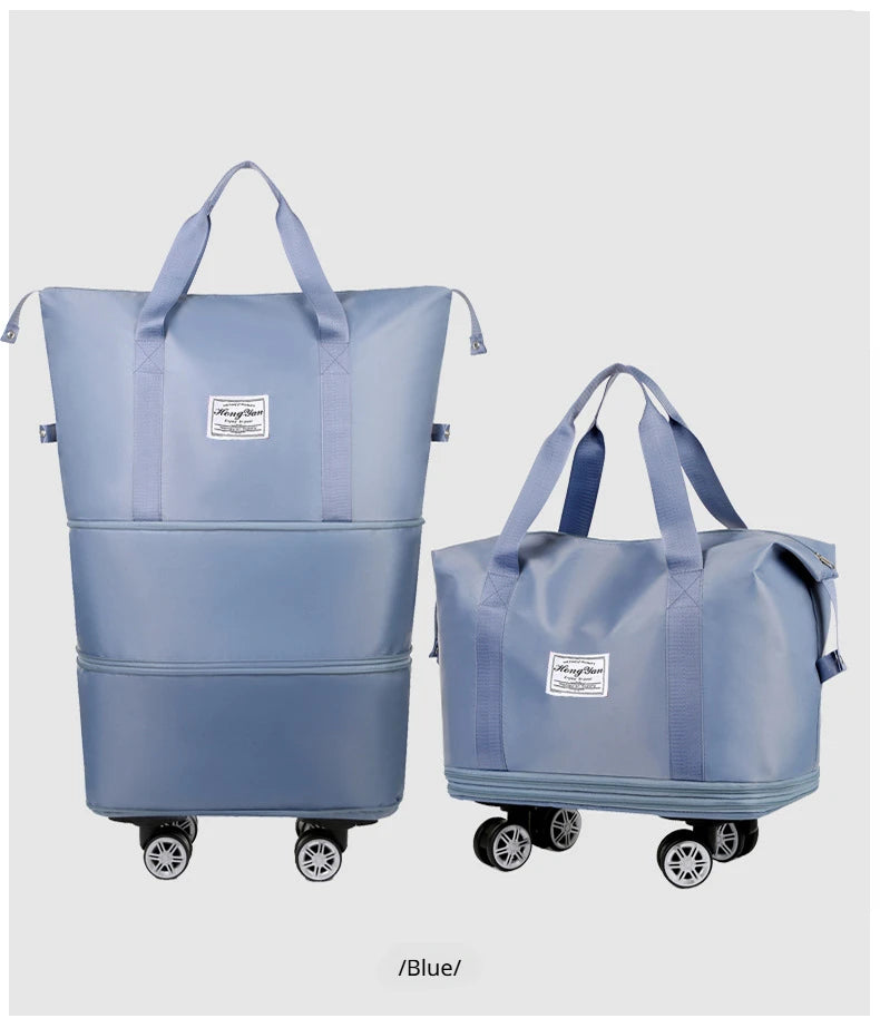 Universal wheel expandable luggage Large capacity dry and wet separation storage travel fitness bag  lightweight luggage