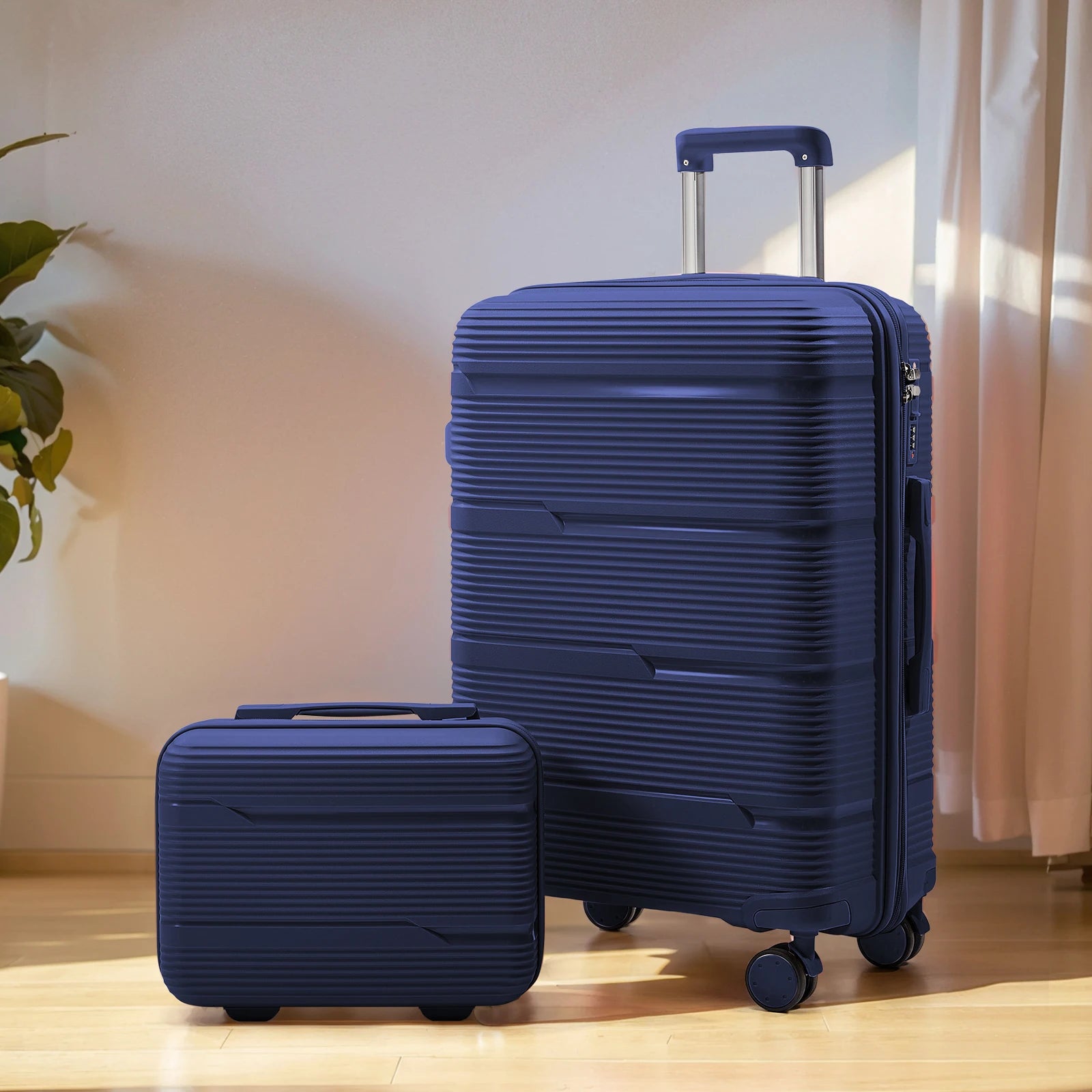 Travel Suitcase Rolling, Carry on Boarding Luggage Cabin Set with Cosmetic Case Spinner Wheels Travel Trolley Case 13 20 Inch