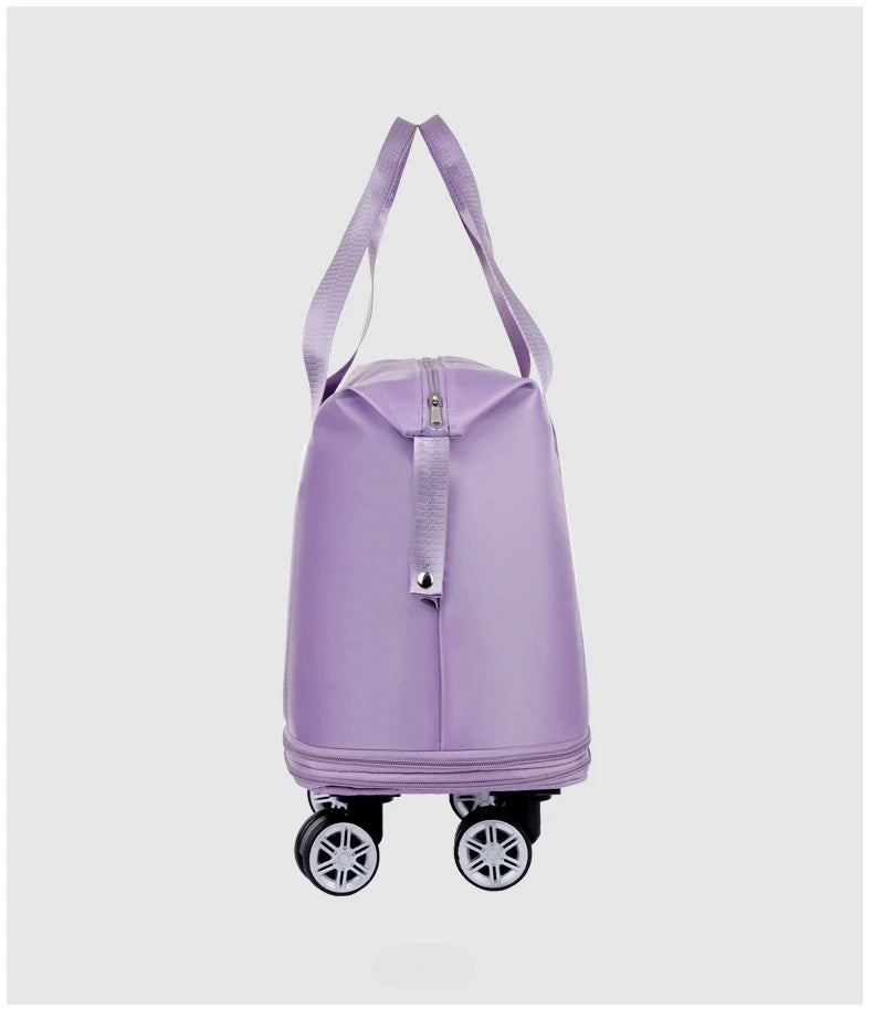 Universal wheel expandable luggage Large capacity dry and wet separation storage travel fitness bag  lightweight luggage