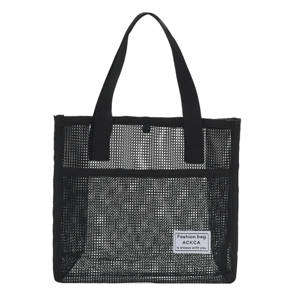 Women's Bag Minimalist Large Capacity Mesh Beach Bag Women's Handle Bag Shopping Travel