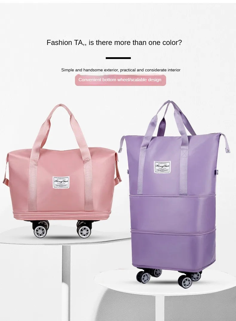 Universal wheel expandable luggage Large capacity dry and wet separation storage travel fitness bag  lightweight luggage