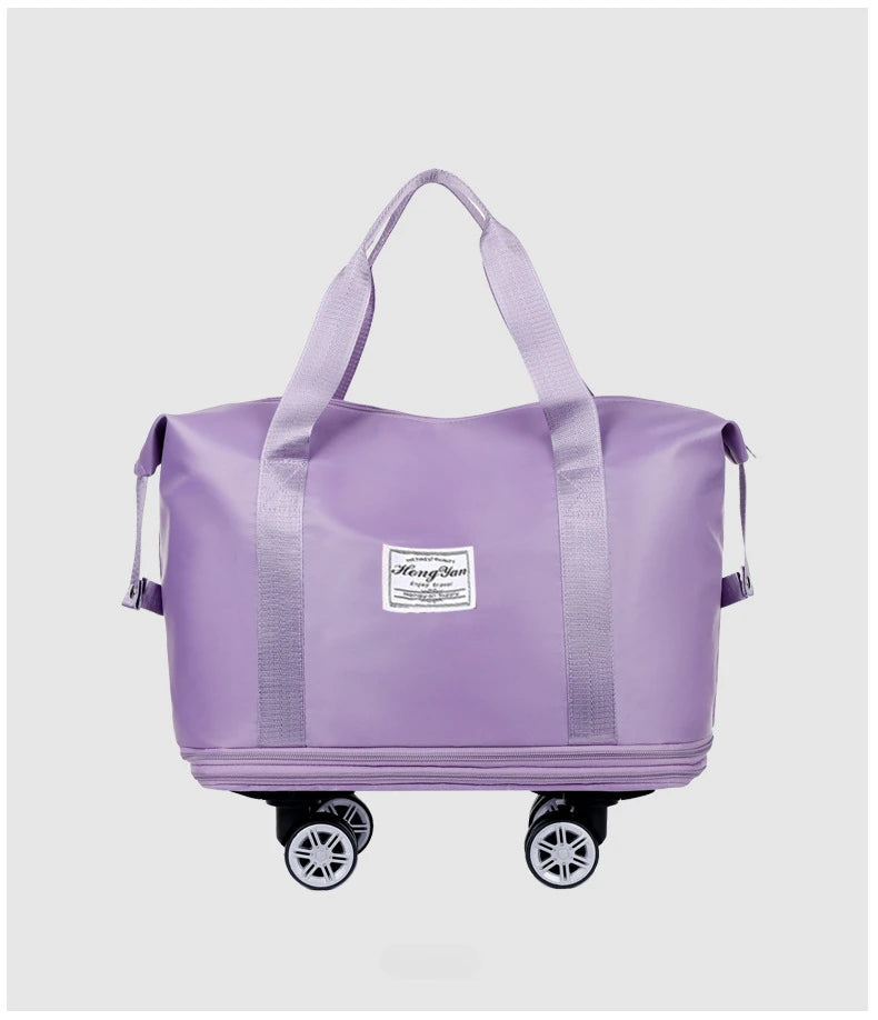 Universal wheel expandable luggage Large capacity dry and wet separation storage travel fitness bag  lightweight luggage