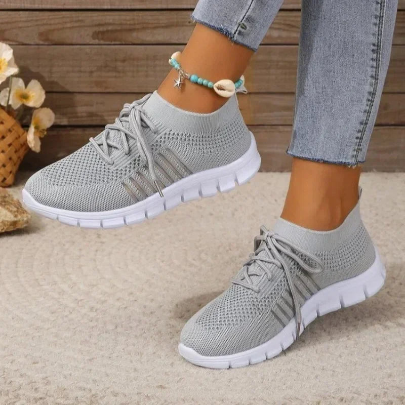 Summer Women Mesh Breathable Casual Shoes Woman Slip on Lightweight Sneakers Girl Lace Up Fashion Comfortable Walking Shoes