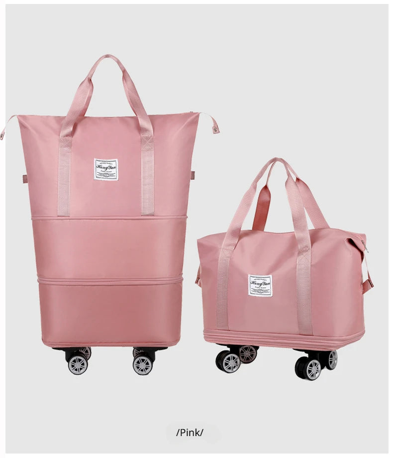 Universal wheel expandable luggage Large capacity dry and wet separation storage travel fitness bag  lightweight luggage