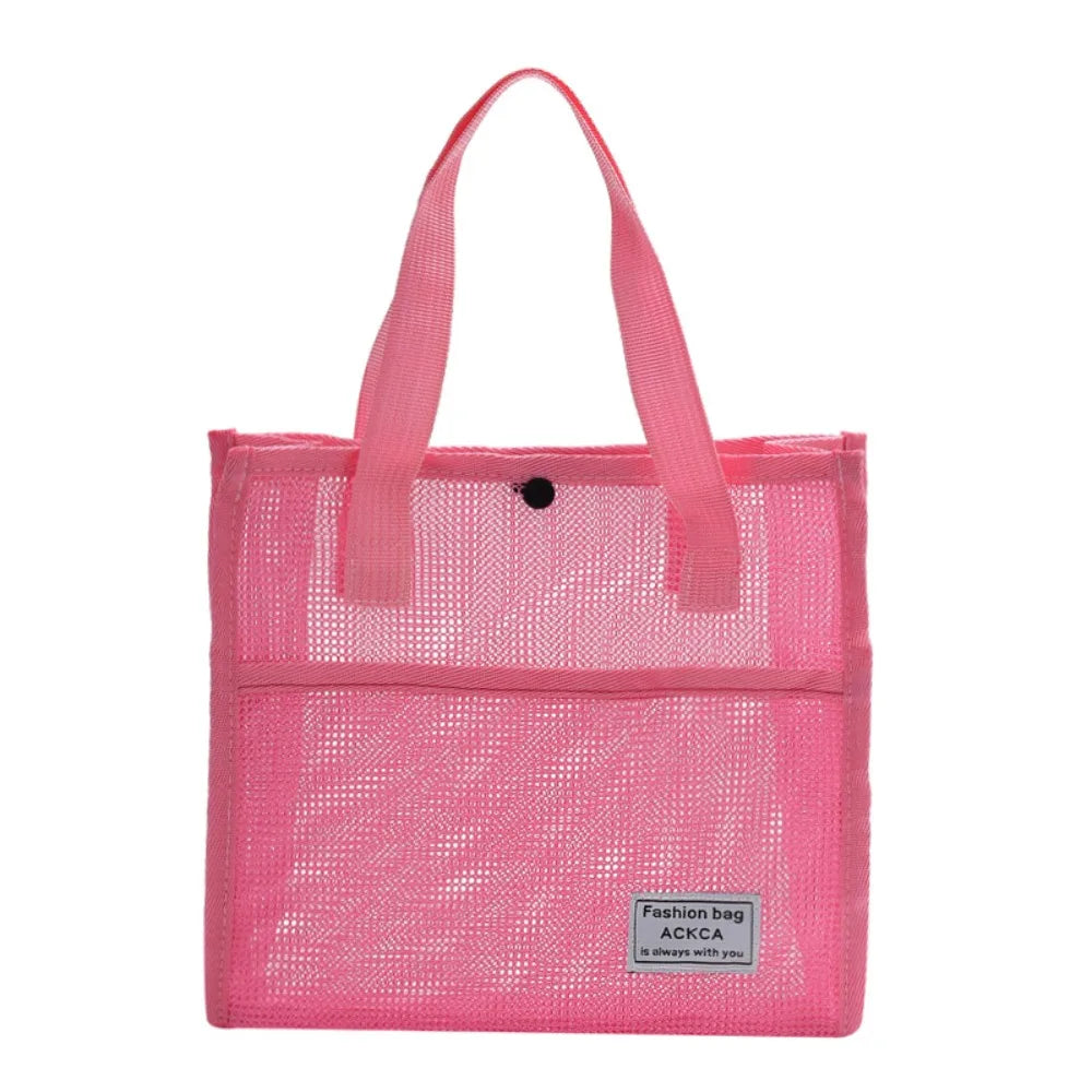 Women's Bag Minimalist Large Capacity Mesh Beach Bag Women's Handle Bag Shopping Travel