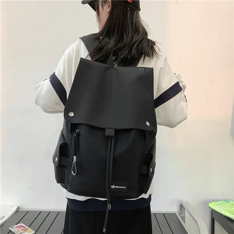 Trendy Men's and Women's Double Shoulder Bag Waterproof Motorcycle Large Capacity Top Cover Student Backpack New Double Bag