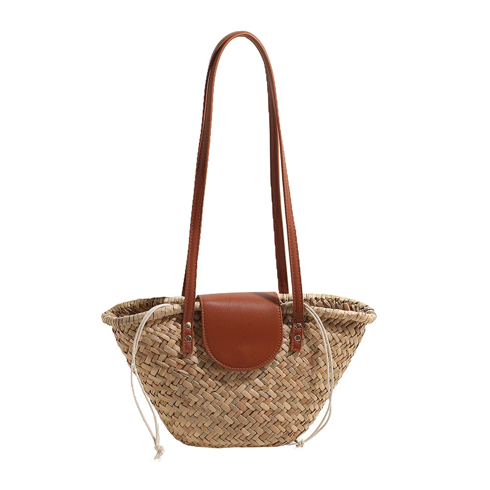 Women Straw Woven Tote Bag Fashion Woven Handbag Large Capacity Weaving Shoulder Bag Tote Clutch Bags for Party Vacation