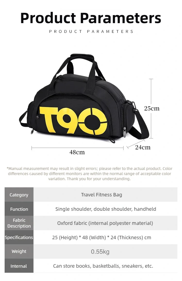 TINSOL T90 Travel Duffle Gym Backpack Women Fitness Boston Luggage Handbag Sports Shoe Shoulder Weekend Big Tote Train Bag Man