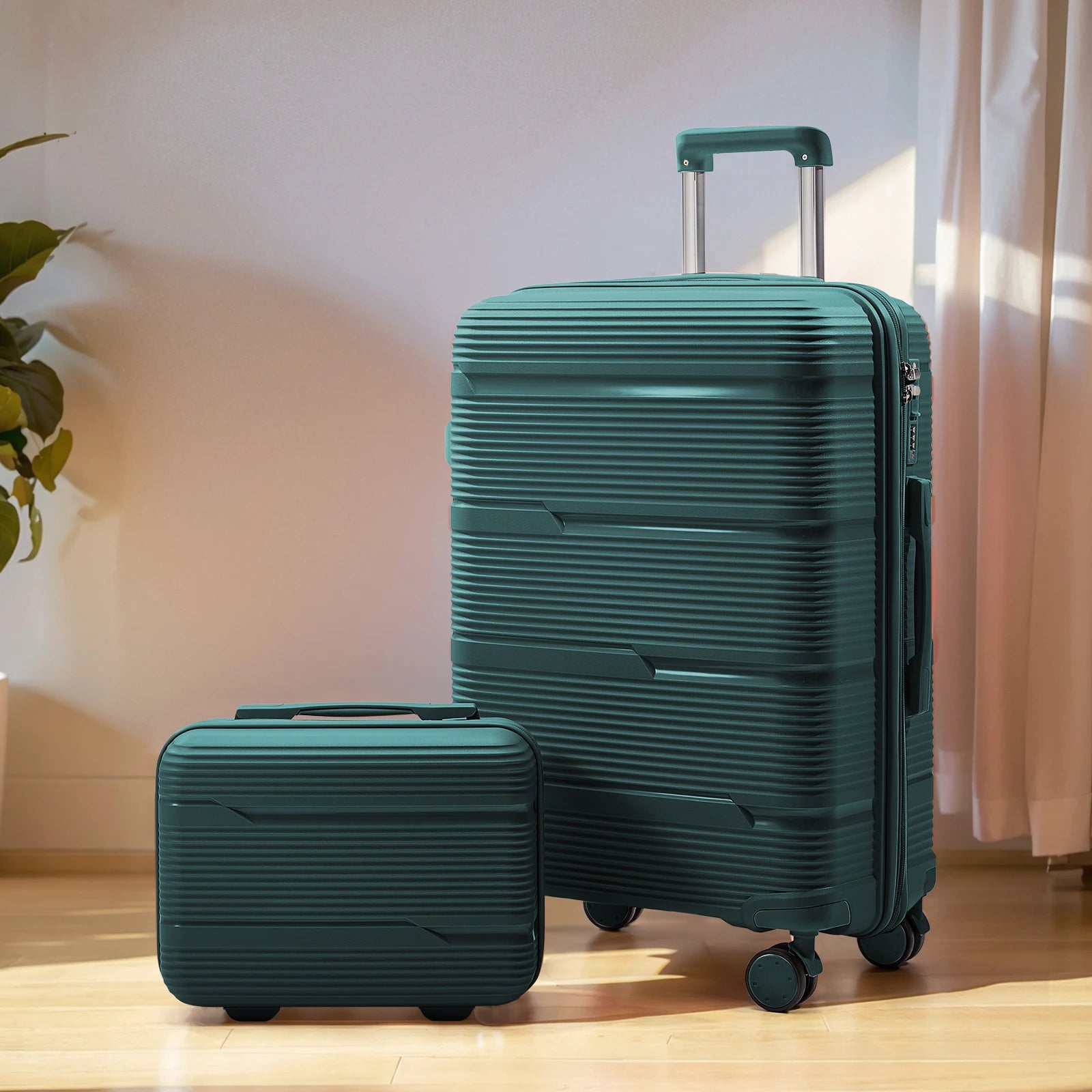 Travel Suitcase Rolling, Carry on Boarding Luggage Cabin Set with Cosmetic Case Spinner Wheels Travel Trolley Case 13 20 Inch