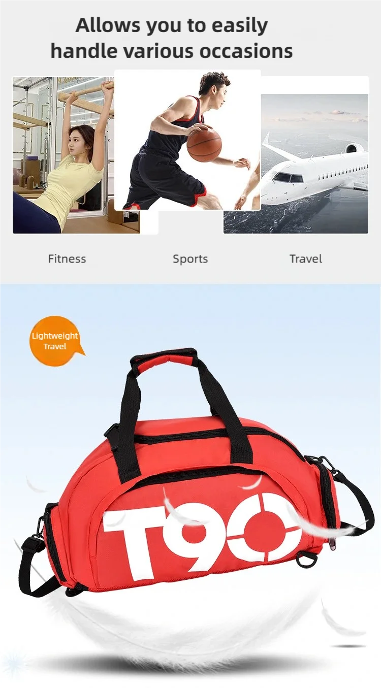 TINSOL T90 Travel Duffle Gym Backpack Women Fitness Boston Luggage Handbag Sports Shoe Shoulder Weekend Big Tote Train Bag Man