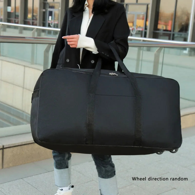 Foldable Wheel Bags Luggages Storage Bag with Wheels Large Capacity Carry On Luggage Carrier Expandable Trolley Suitcase