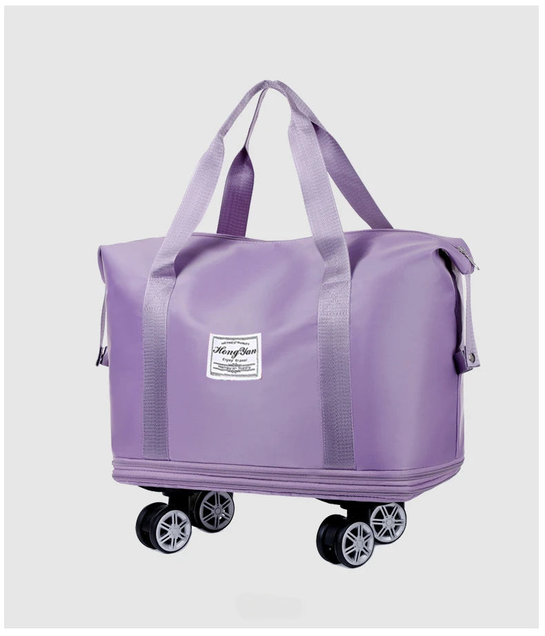 Universal wheel expandable luggage Large capacity dry and wet separation storage travel fitness bag  lightweight luggage