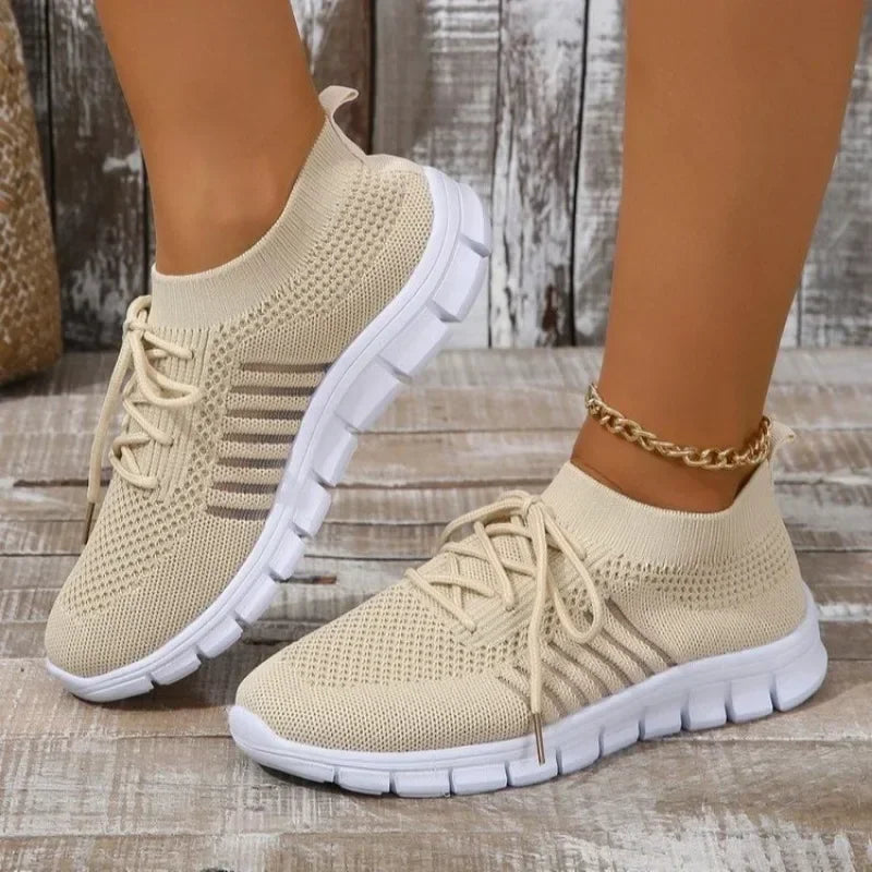 Summer Women Mesh Breathable Casual Shoes Woman Slip on Lightweight Sneakers Girl Lace Up Fashion Comfortable Walking Shoes