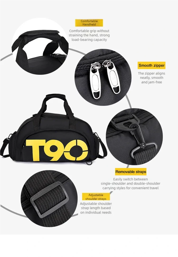 TINSOL T90 Travel Duffle Gym Backpack Women Fitness Boston Luggage Handbag Sports Shoe Shoulder Weekend Big Tote Train Bag Man