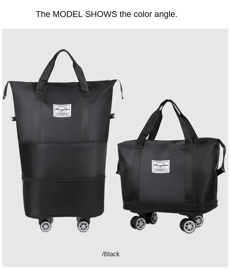 Universal wheel expandable luggage Large capacity dry and wet separation storage travel fitness bag  lightweight luggage