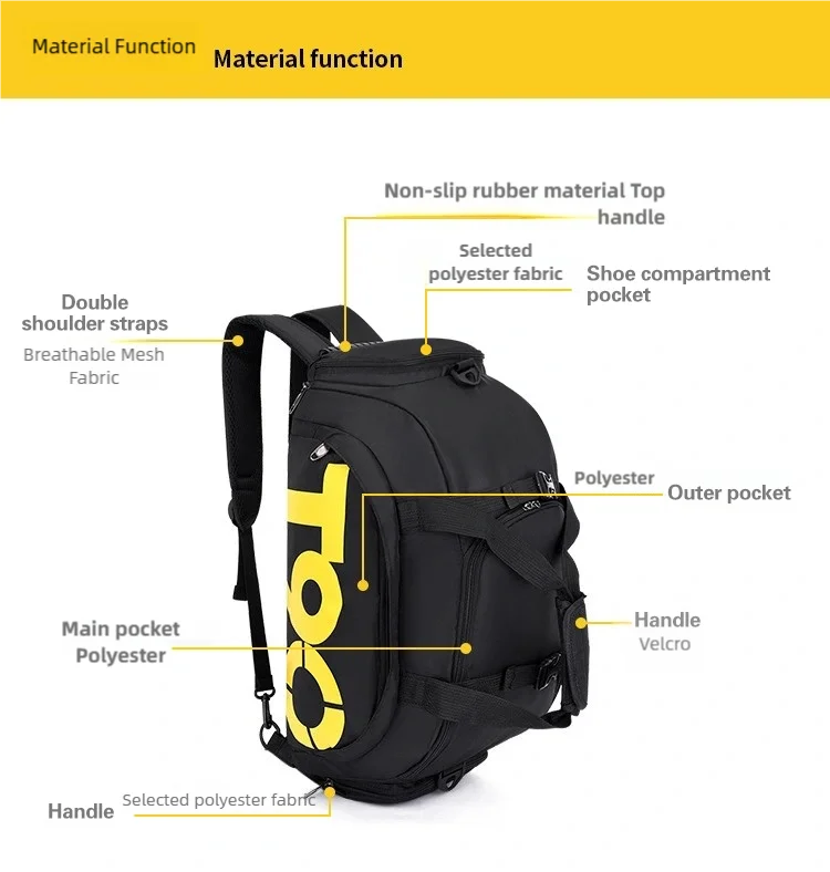 TINSOL T90 Travel Duffle Gym Backpack Women Fitness Boston Luggage Handbag Sports Shoe Shoulder Weekend Big Tote Train Bag Man