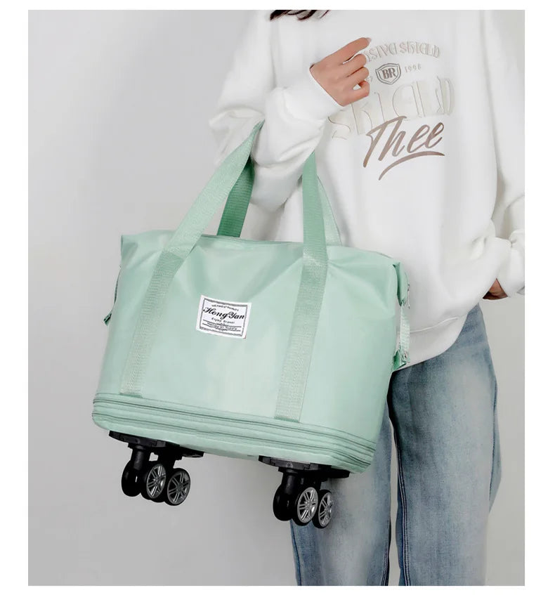 Universal wheel expandable luggage Large capacity dry and wet separation storage travel fitness bag  lightweight luggage