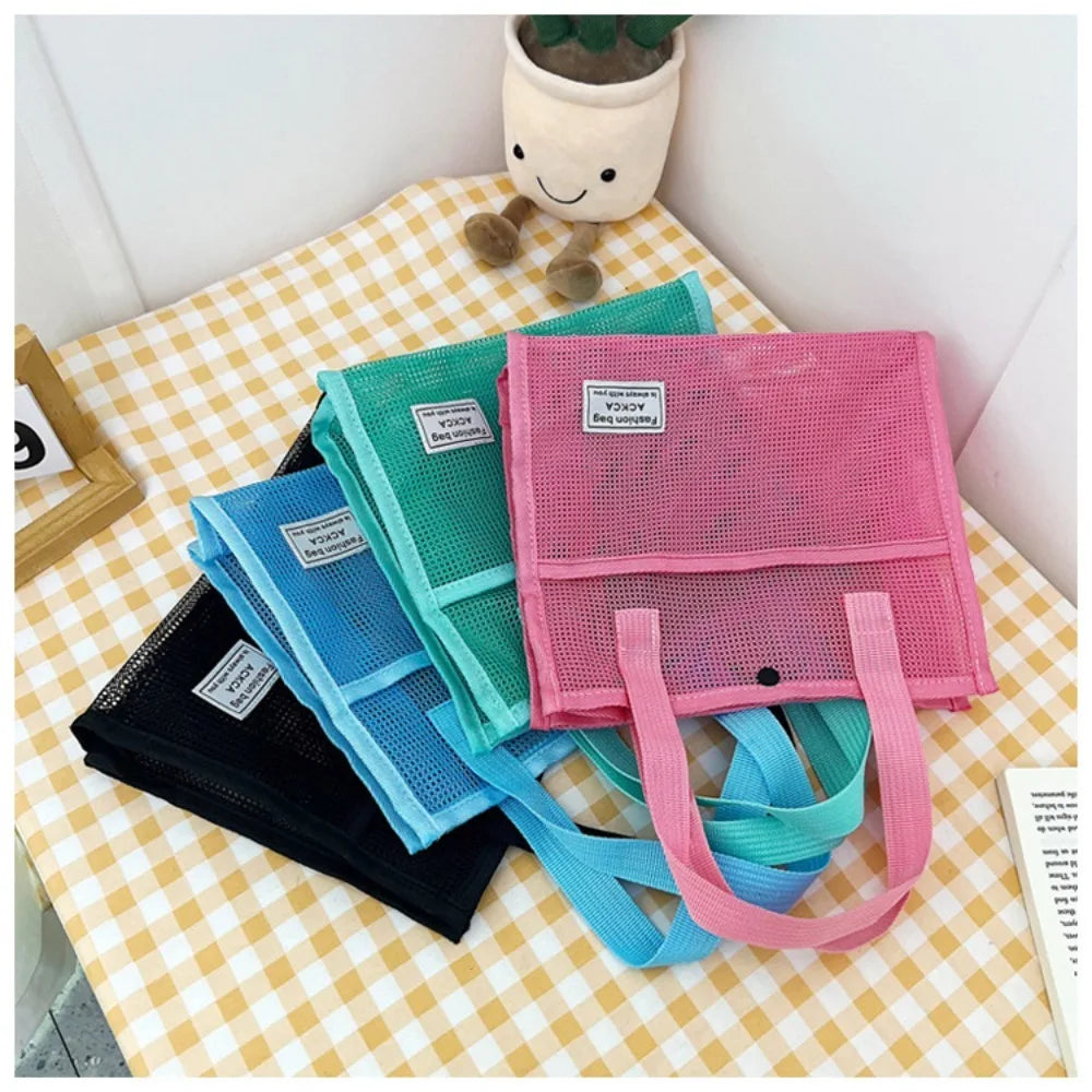 Women's Bag Minimalist Large Capacity Mesh Beach Bag Women's Handle Bag Shopping Travel