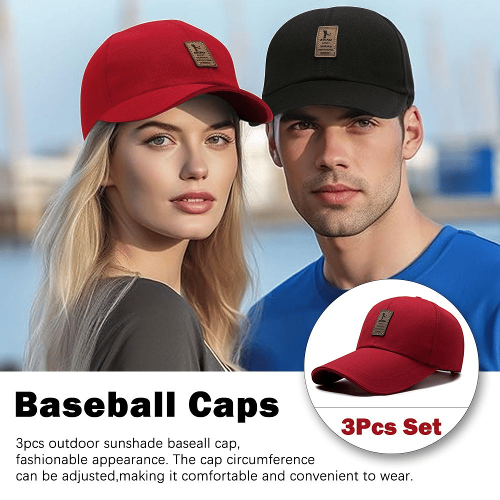 Men's Adjustable Trucker Snapback Baseball Caps 3-Pack Quick-Dry Sunshade