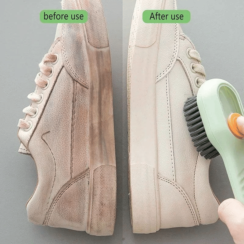 Automatic Liquid Discharge Soft Bristled Long Handle Cleaning Brush for Shoes